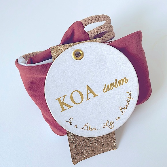 NWT (XS) KOA braid side EXTRA LOW rise sexy tiny bitsy swim bottoms orange - Picture 10 of 10